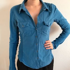 James Perse Button Up Blue Shirt
